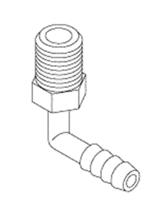 Picture of elbow fitting 1/4" for  pelton and crane validator sterilizers