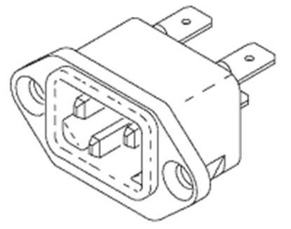 Picture of Power cord socket for Tuttnauer 120V 220V
