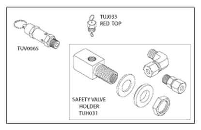 Picture of Safety Valve Holder Kit (40psi) for Tuttnauer Autoclaves Sterilizers