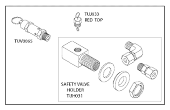 Picture of Safety Valve Holder Kit (40psi) for Tuttnauer Autoclaves Sterilizers