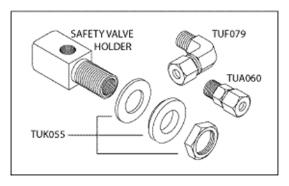 Picture of Tuttnauer Sterilizer - Safety Valve Holder  Black Air Jet Valve